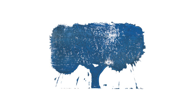 Blue print that looks like the shape of a tree