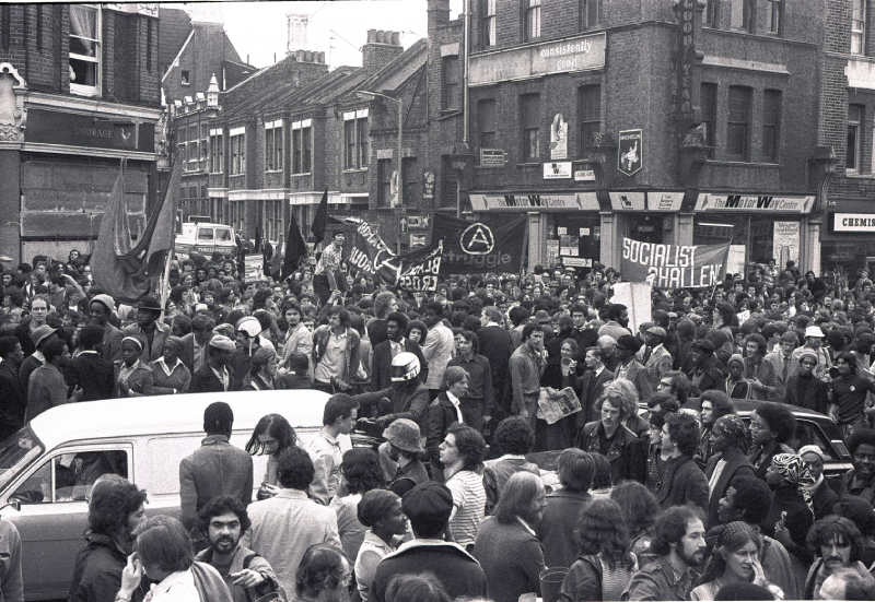 Crowds of protesters at Black People's Day of Action 1981