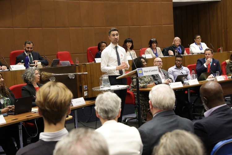 The Mayor of Lewisham speaking at the Council's AGM