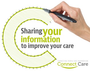 Connect Care logo. The tag line reads 'sharing your information to improve your care'