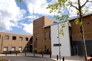 The exterior of Downham Health and Leisure Centre