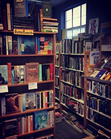 The inside of Crofton Books shop is crammed with books on lots of different bookshelves