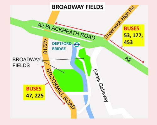 Map of Broadway Fields