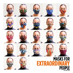 Several patterned face masks