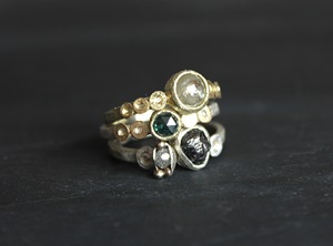 Diamond and rose cut diamond rings