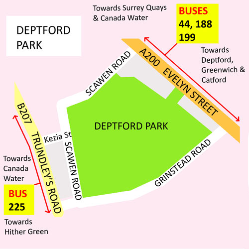 Map of Deptford Park
