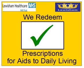 Prescriptions for Aids to Daily Living redeemed here