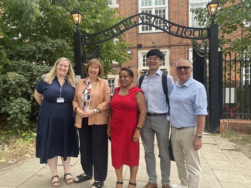 Headteacher of Prendergast School, Kelly Lovegrove, Brenda Dacres, Mayor of Lewisham, Rosamund Adoo-Kissi-Debrah, Cllr Laura Cunningham, Deputy Speaker of Lewisham, Cllr Edison Huynh, Cabinet Member for Children and Young People and Anthony Doudle, Head of Lewisham Learning