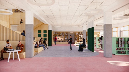 CGI of interior of Lewisham Library