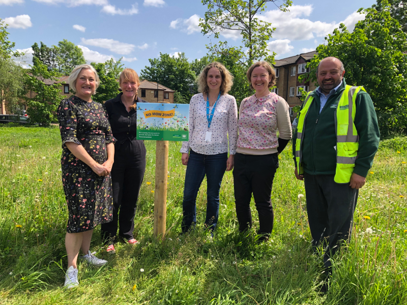 Cllr Krupski with members from the parks and nature conservation team