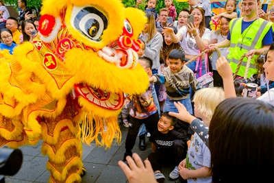Vietnamese yellow lion and New Year