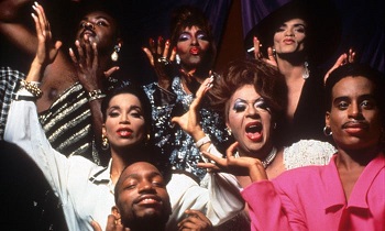 The cast of Paris Is Burning in all their ballroom finery