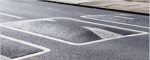 Speed cushion on road