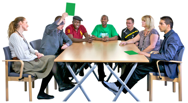 People having a meeting.