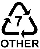 An image of the "other" recycling symbol - a recycling triangle, with the number 7 inside it.