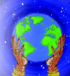 Hands holding a globe, illustrating the concept of the religious education syllabus for Key Stage 5