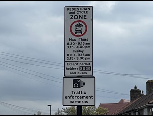 Sign showing restrictions